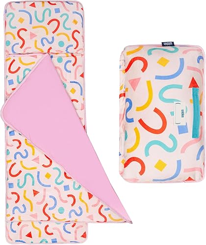 Wildkin Tapete de felpa para siesta para niños, suave, acogedor, conveniente para guardería y preescolar, confeti melocotón