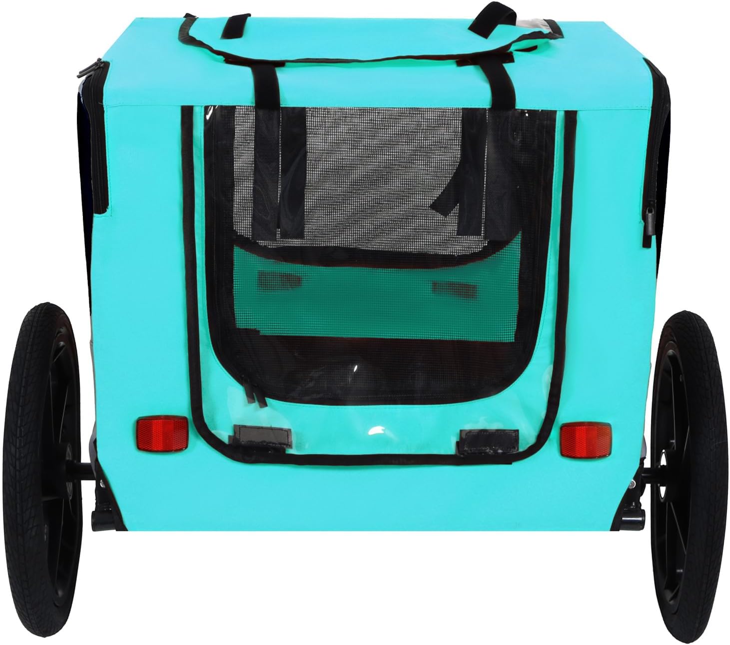 Pet Bike Trailer Dog Cart for Small and Medium Pets Metal Light Blue Stable Structure Outdoor Nature Trips Weather-Resistant