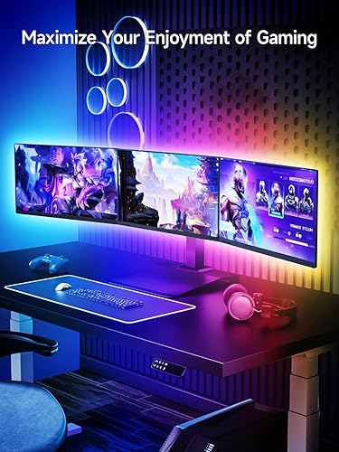 Miniatura 3 de Tyute Retroiluminación LED para TV, sincronización con música, tira de luces LED para TV de 50 a 70 pulgadas, luces LED de TV con función Bluetooth,