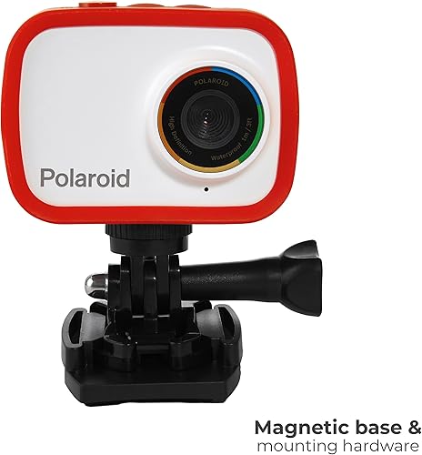 Miniatura 23 de Polaroid - Cámara de acción WiFi de doble pantalla 4K 18mp, impermeable con batería recargable integrada y accesorios de montaje para vlogging