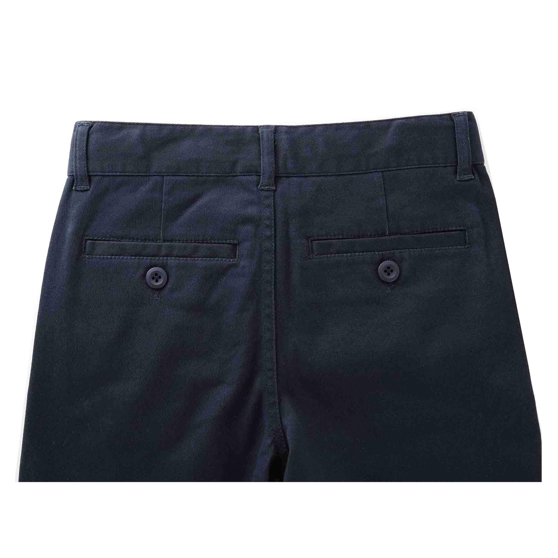 Bienzoe Pantalones de uniforme escolar de algodón elástico con cintura ajustable para niña - azul - 6X