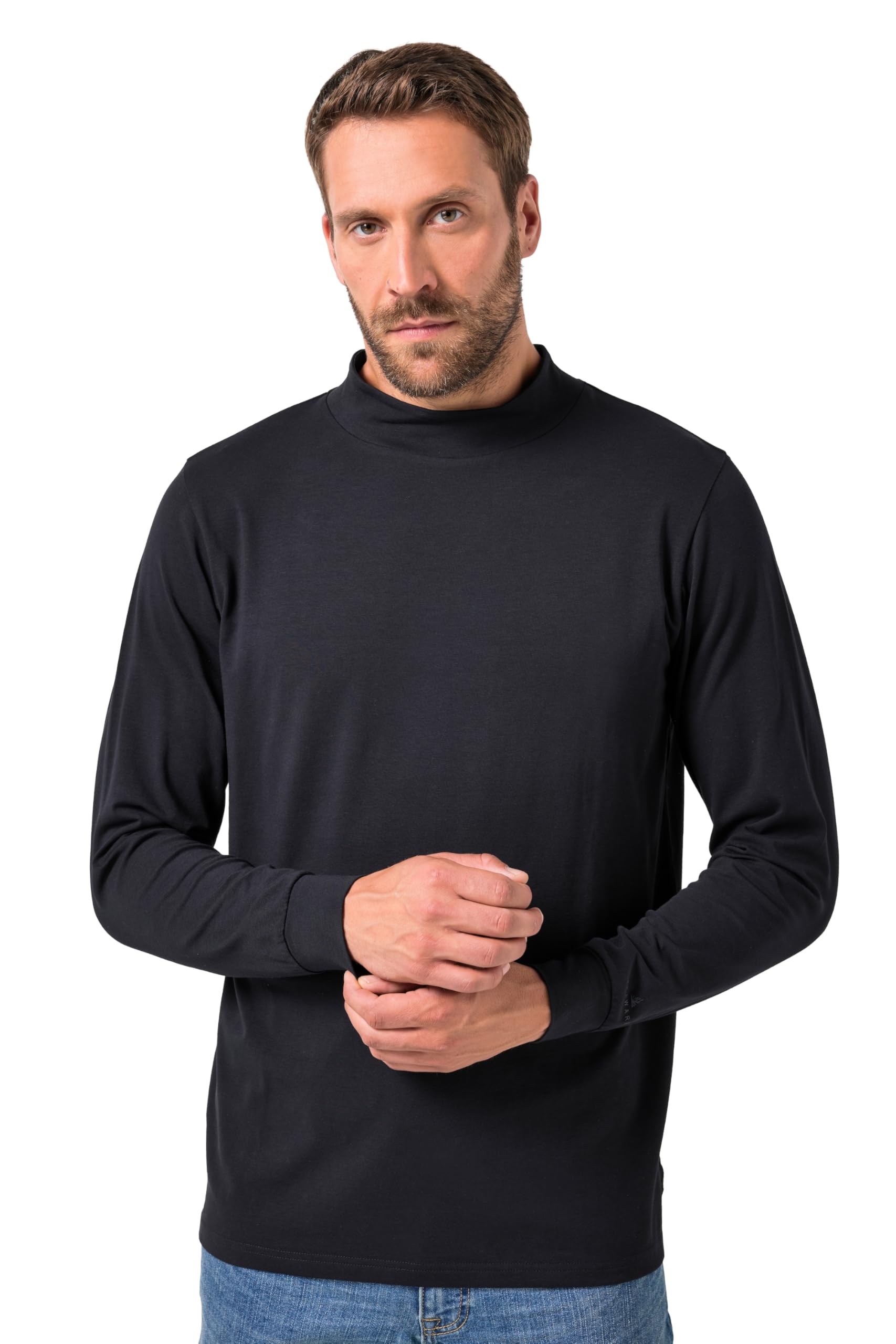 JP 1880 Herren Jp Aware Basic-Langarmshirt, Flexnamic®, GOTS Zertifizierte Biobaumwolle, Bis 8 XL T-Shirt 1/2