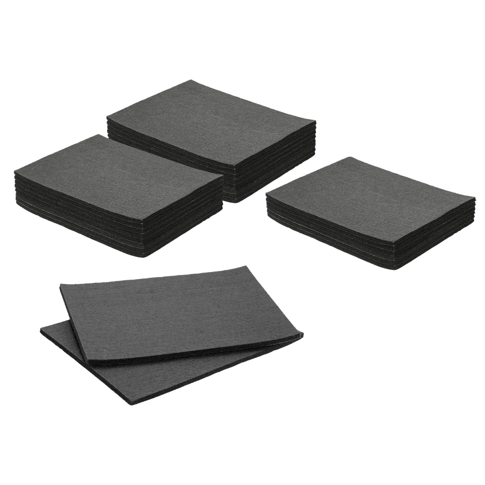 QUARKZMAN 24Pezzi Felt Per Mobili 15 x 20 cm Feltro Adesivo Nero | Antiscivolo, Antigraffio, Proteggi Pavimento Per Legno Duro
