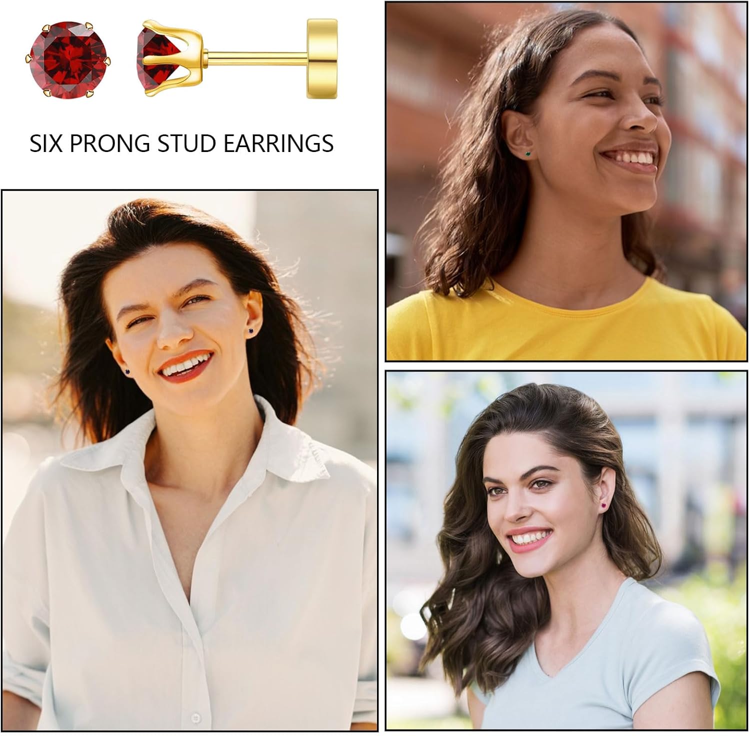 Tiny Flat Back Stud Earrings for Women, 2/3/4mm Hypoallergenic Brilliant Cut Round Cubic Zirconia Earrings Surgical Steel Cartilage Jewelry for Women Helix Tragus Earlobe - Image 7