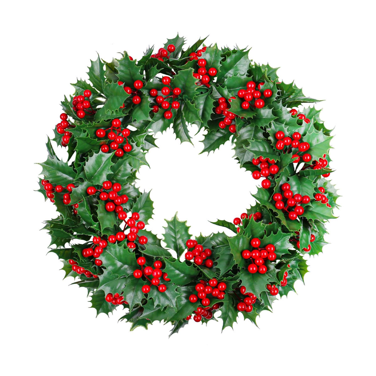 Christmas Wreath Green Garlands Front Door Wreaths With Red Berries Decorative For Wall Porch Decoration Berries Front Door For Home Party Festival Decoration Christmas