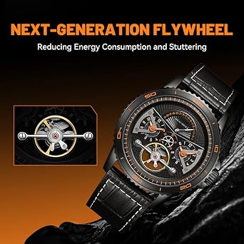 SEA-GULL Men’s Mechanical Watches, Automatic Wristwatch for Men, Retrograde Calendar Flywheel Watch, Seagull ST2573,6171H