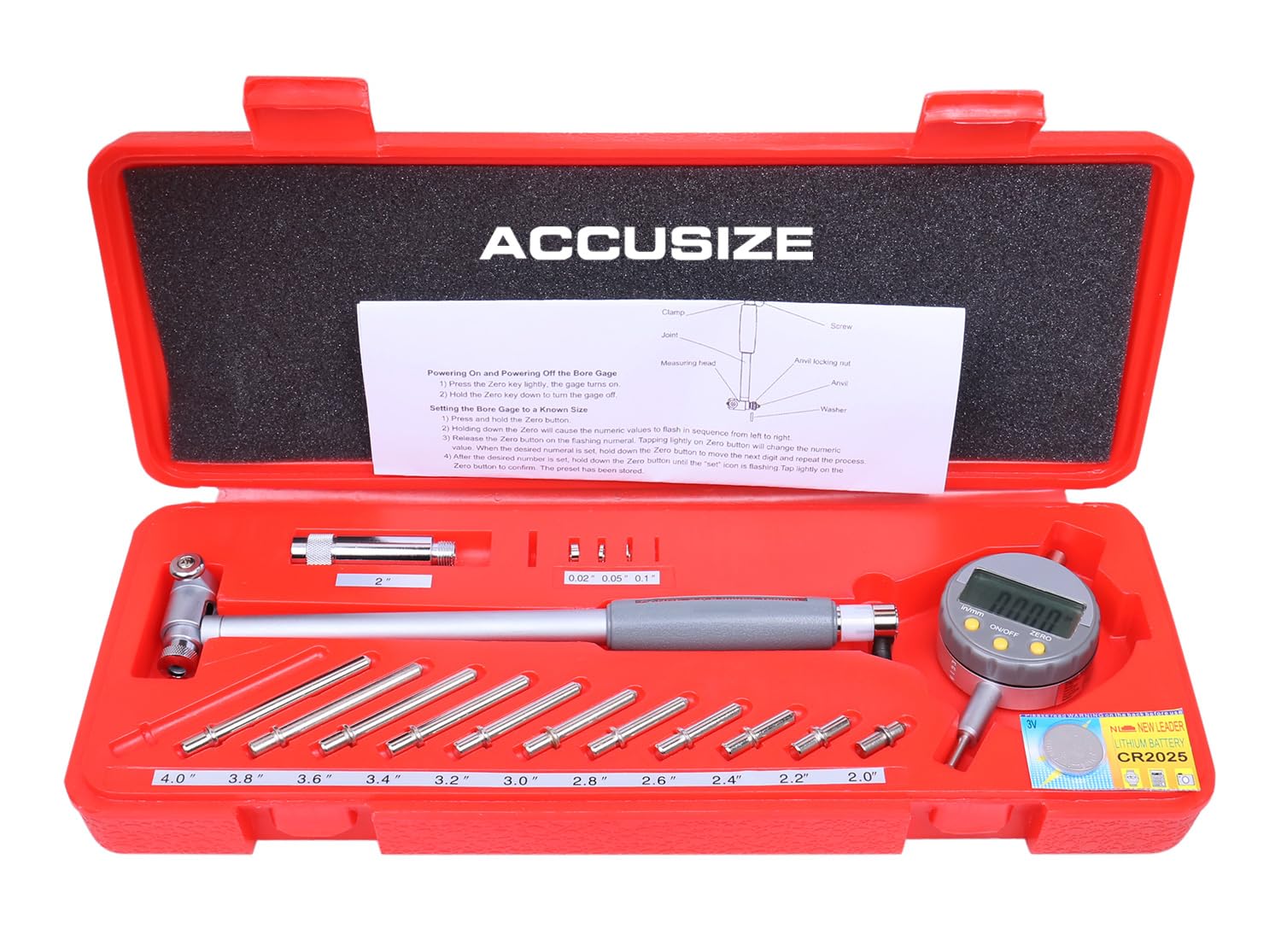 Calibre digital 0,0005 pulgadas para control de calidad exacto en cilindros Accusize