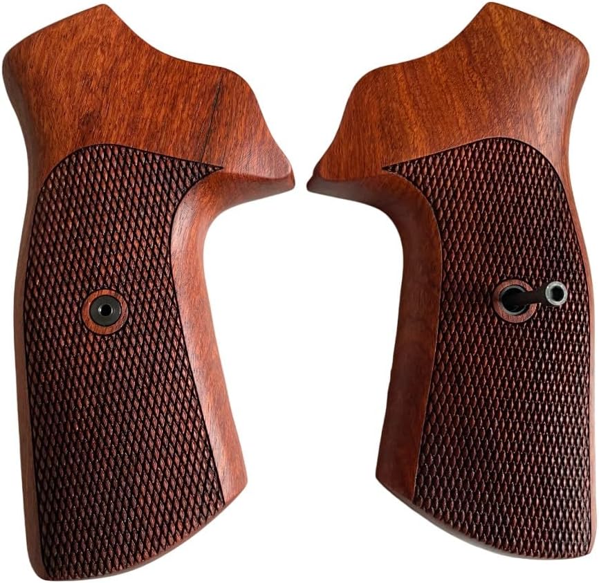 New Handmade reproductive Checker Engraved Padauk Wood Grips Compatible with Ruuggerr GP 100, Super Redhawk, #GP100-03