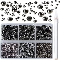 Vista 13 de 2880 diamantes de imitación para arte de uñas, sin termofijación, fijación con pegamento, cristales redondos de vidrio con base plana para hacer