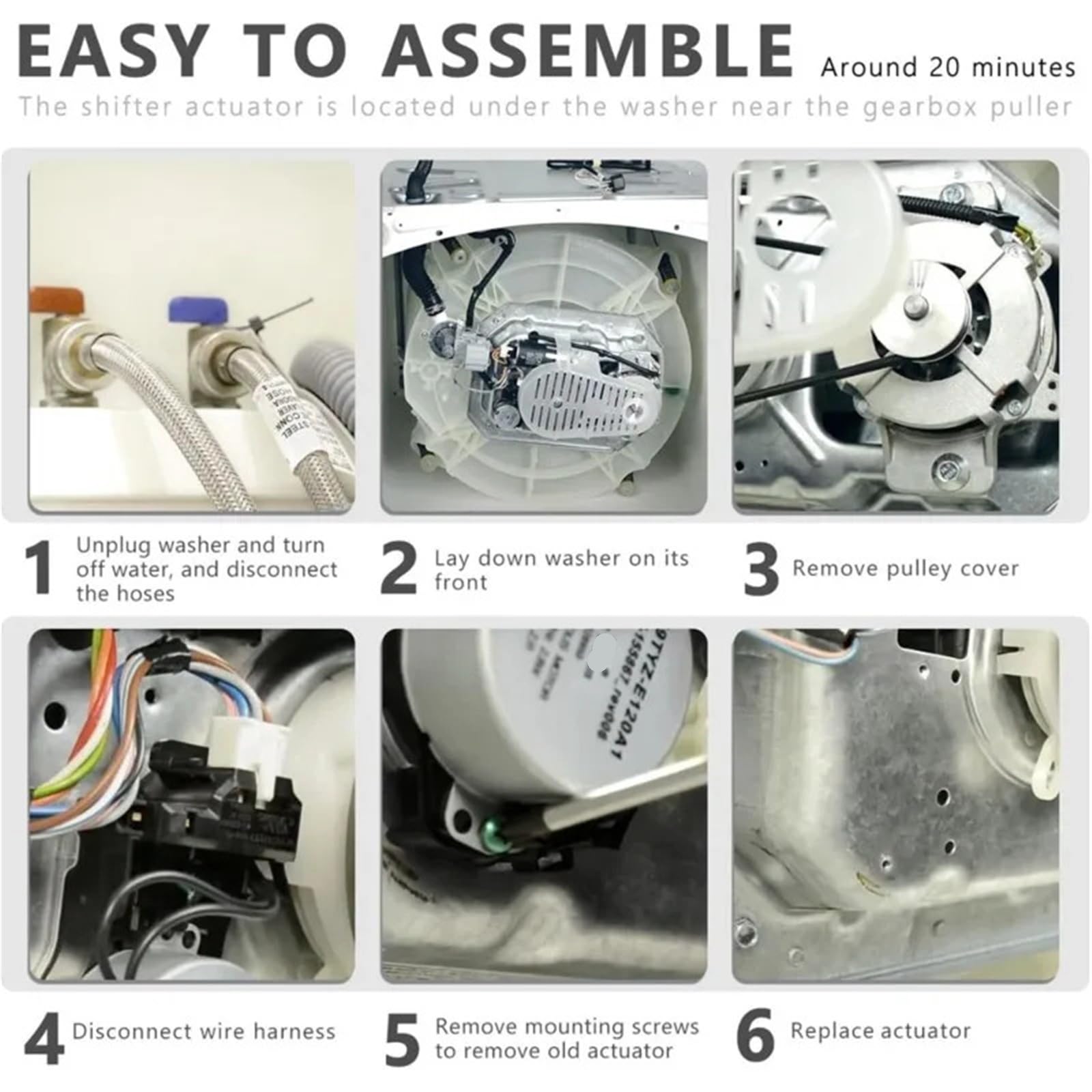 Attuatore del Cambio per Lavatrice Compatibile con Whirlpool Kenmore, W10913953 W11481722 49TYZ-E120A1 W10815026 W10597177