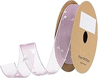 Vista 8 de MECCANIXITY Cinta de organza transparente con alambre de 1.5 pulgadas de ancho, cinta de gasa brillante de 20 yardas, color rojo burdeos