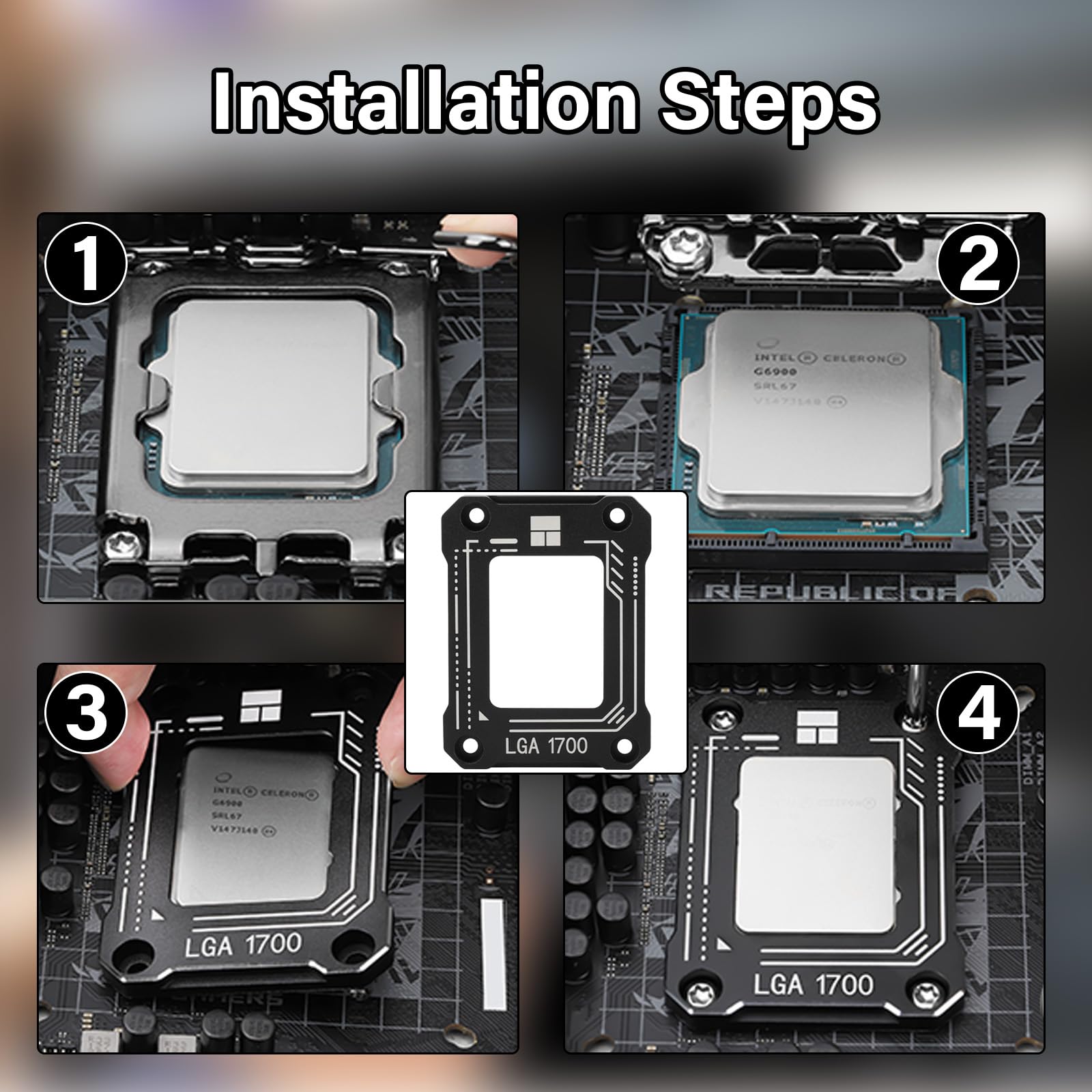 CPU Contact Frame V2 per LGA 1700 Retrofit Kit, Staffa 1700 Intel 12°/13°/14° Generazione Fibbia Anti-Piegatura