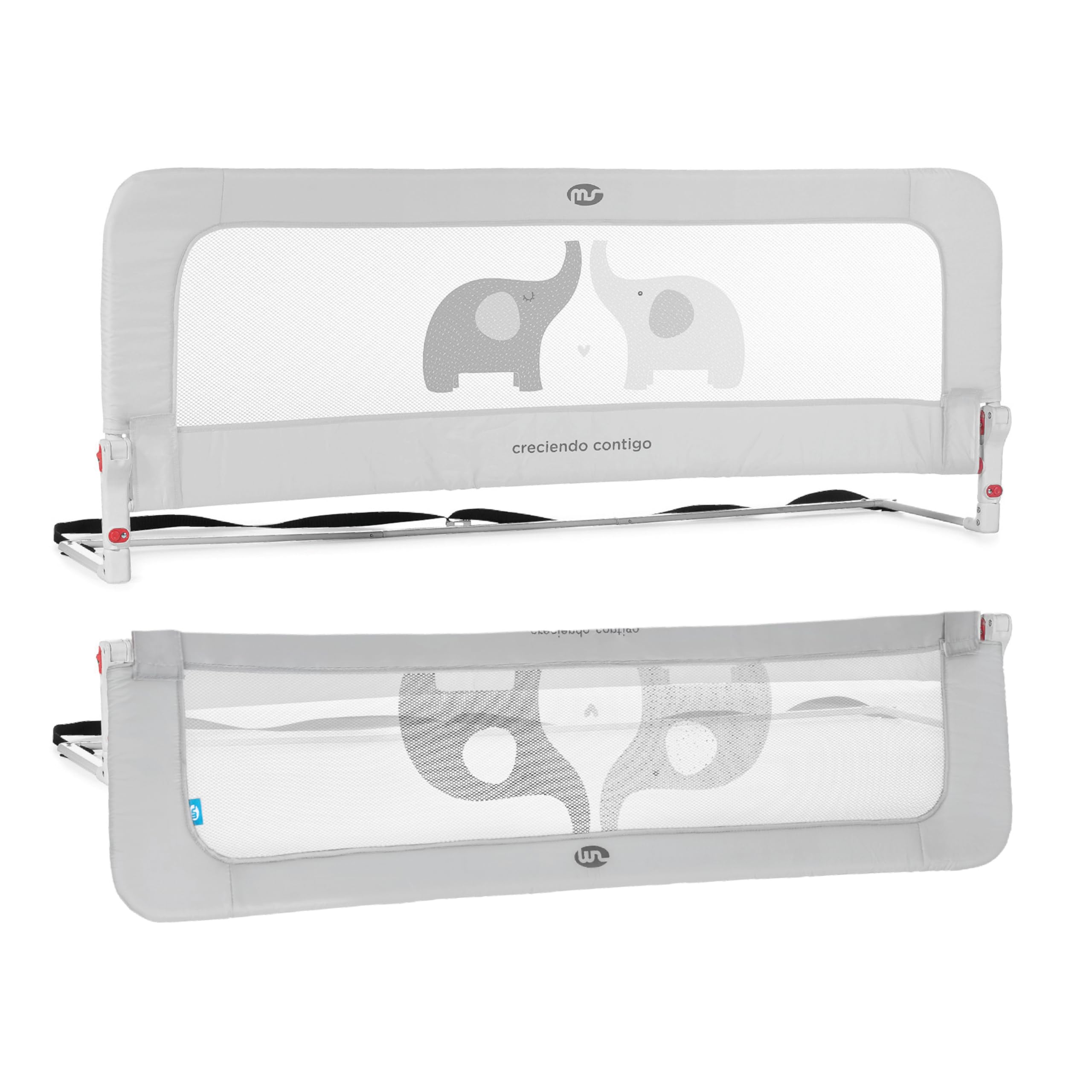 ms BabyWorld - Sponda per letto Baby Nest da 150 cm - Sponda di sicurezza pieghevole con 2 altezze regolabili, protezione anticaduta per lettino per bambini piccoli o adolescenti