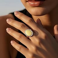 Vista 3 de SUPHELPU Anillo con medallón ovalado para mujer, anillos personalizados grabados con foto y nombre, regalos personalizados para Navidad y memorial