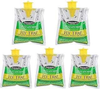 Homarket Outdoor Disposable Fly Trap Catcher Practical Effective Pest Control Insect Trap Non-toxic Hanging Style Catcher Fly Trap Bag (5 Pack)