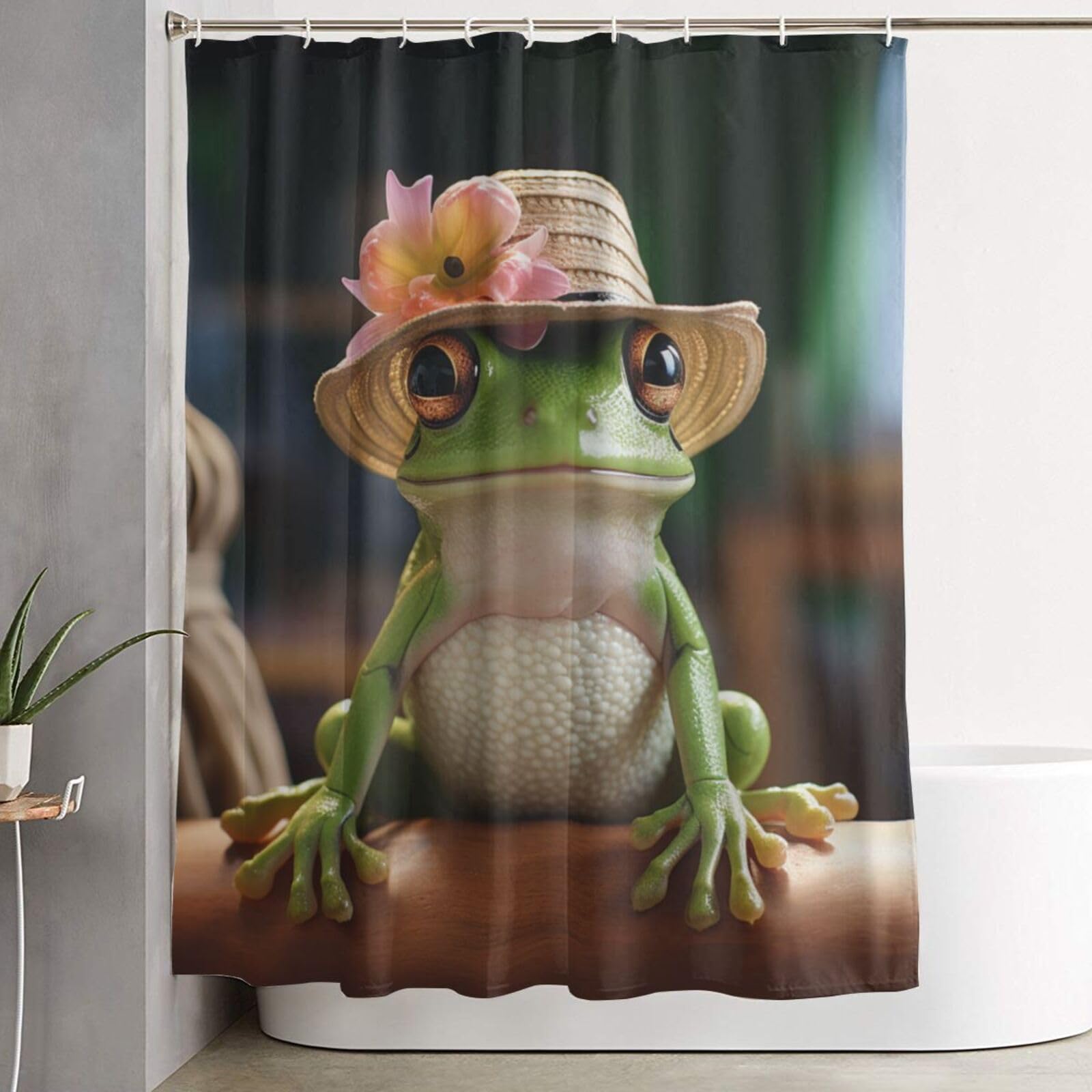 Rideau de douche imperméable et épais anti-éclaboussures avec anneaux