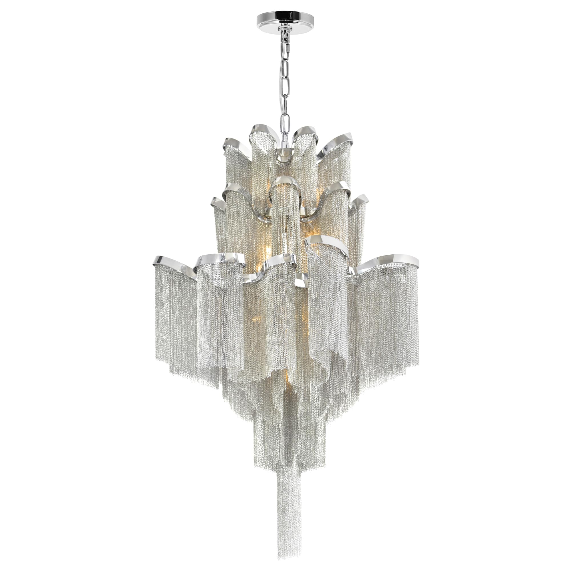 CWI Lighting Daisy 16 Light Down Chandelier with Chrome Finish Fom