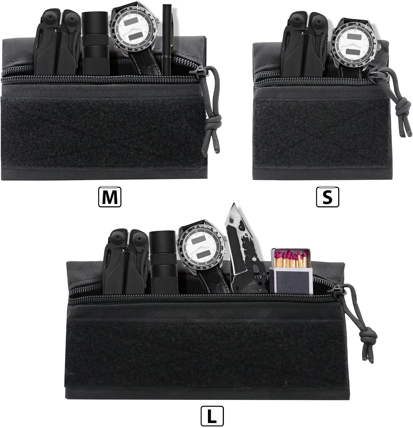 Qavctw Tactical Admin Pouch Bag with Hook and Loop Tool Storage Bag Snack Pouch Candy Bag Hanging Pouches Backpack Accessory Pouch - Image 6