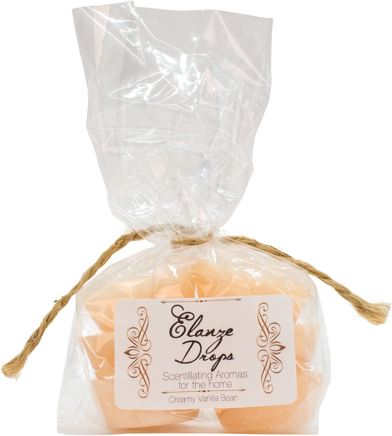 Creamy Vanilla Bean Elanze Scented Candle Wax Drops in Gift Bag - 6 pack