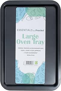 Prochef Essentials Large Oven Tray, Non Stick, Easy Clean, 43cm x 29cm x 2cm, Brown