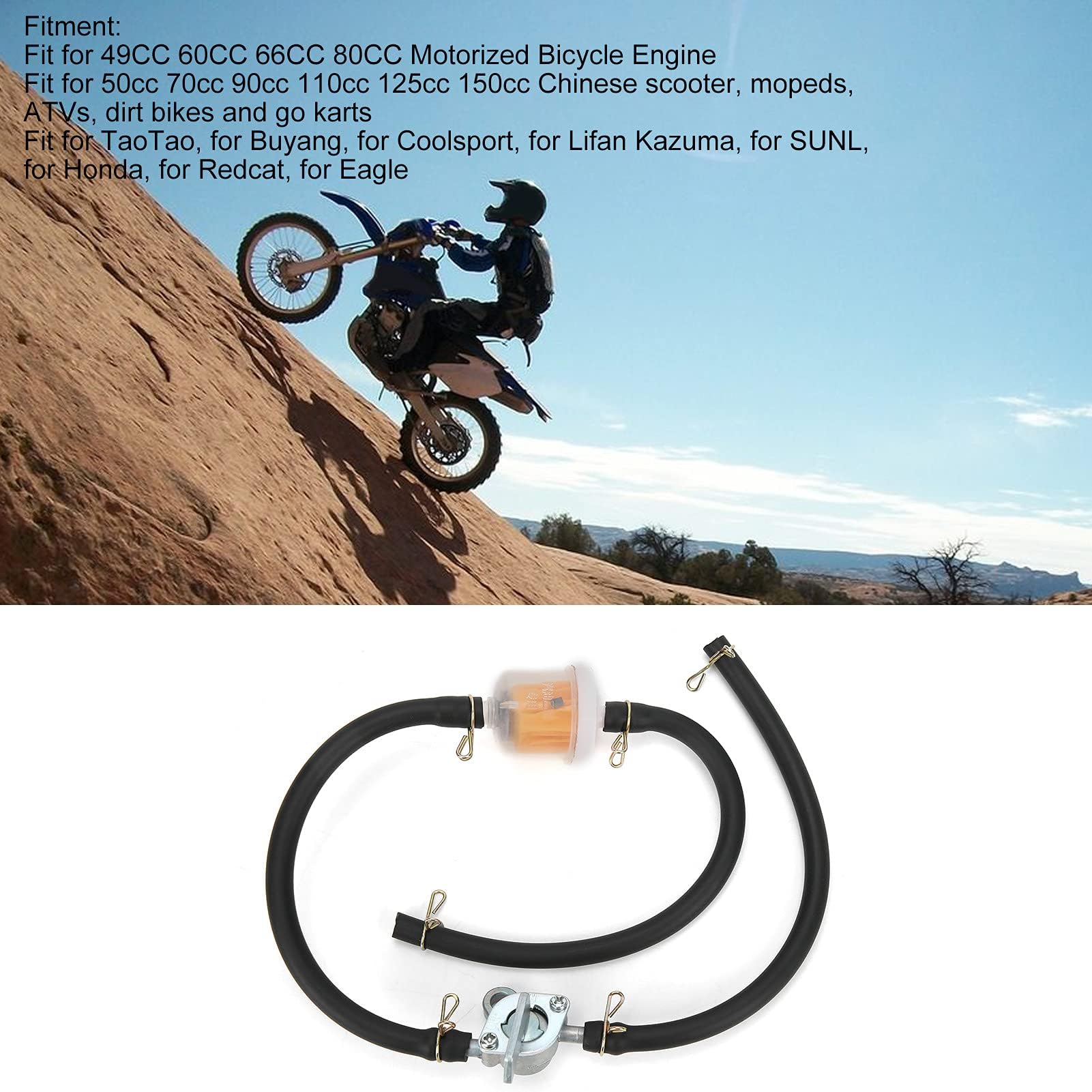 Filtr Petcock W Zbiorniku Paliwa, 6 Mm Wbudowany Kran W Zbiorniku Paliwa Rura Filtracyjna Z Zaworem Odcinającym Przełącznik Petcock Uniwersalne Akcesoria Samochodowe Do Quadów Dirt Bike