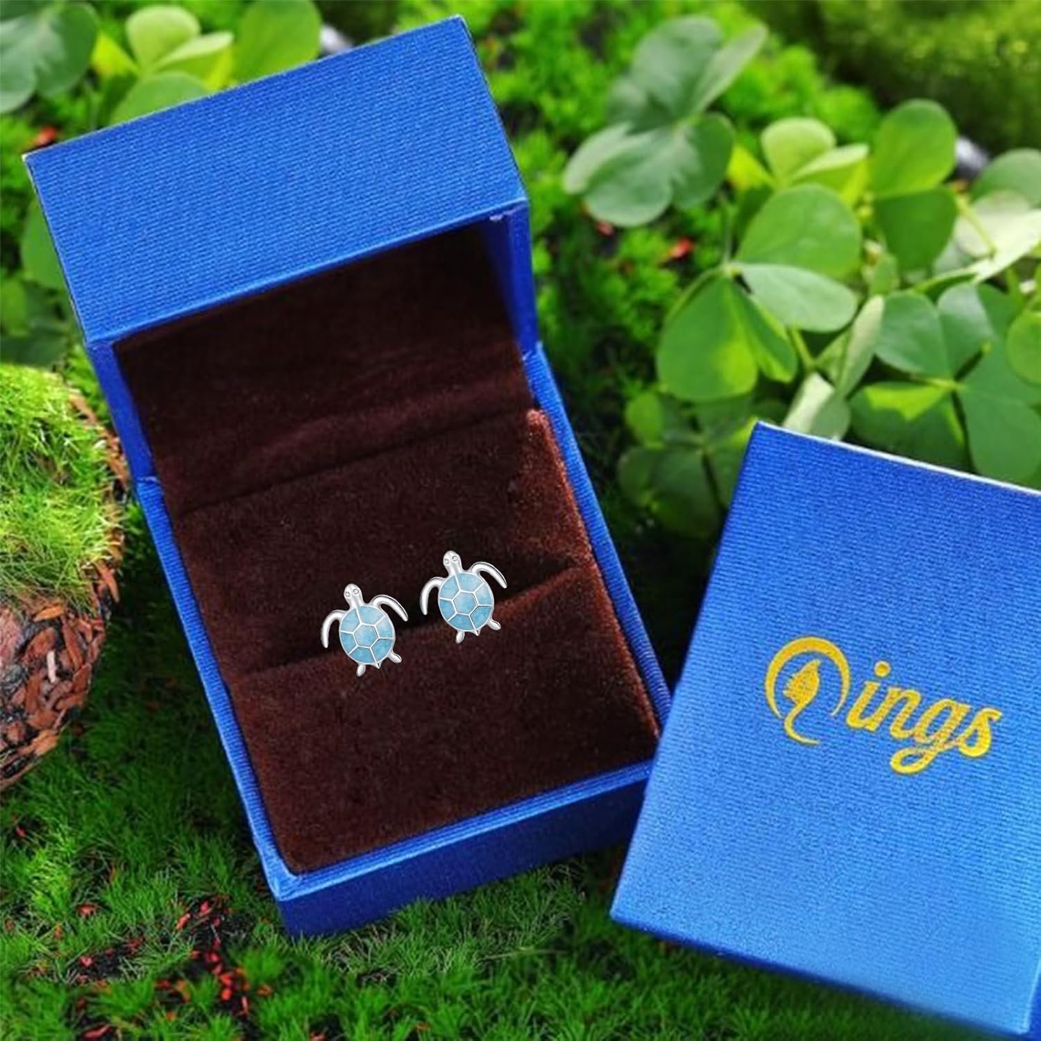 Sea Turtle Stud Earrings for Women: 925 Sterling Silver Opal Hypoallergenic Studs, Cute Beach Ocean Jewelry, Turtle Gifts