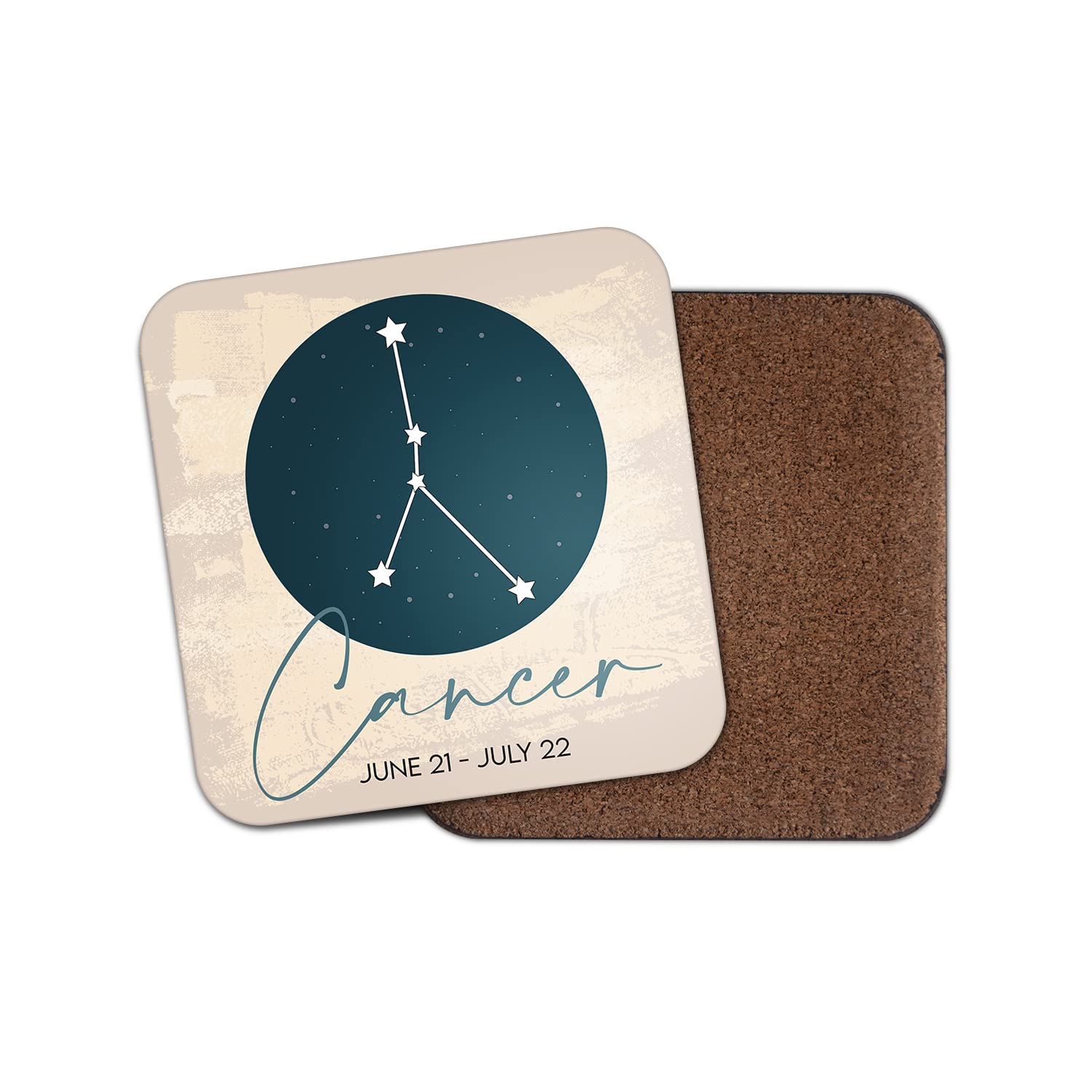 Dv Design Girls Multicolor Square Single Coaster - Cancer Star Sign Astrology Zodiac Birthday Constellation Gift #76859