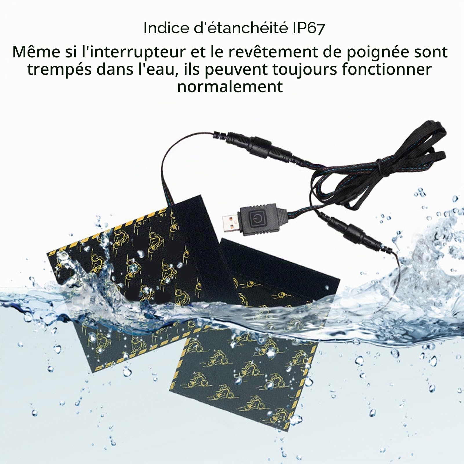 Asixxsix Couvercle de Poignées de Moto Chauffantes, Chauffage Rapide en 10 Secondes, 6 Niveaux de Température, Chauffage de Guidon alimenté par USB avec Fonction de Mémoire, étanche