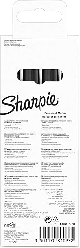 Vista 27 de Sharpie Marcador permanente, punta fina para detalles llamativos, tinta negra, 1 rotulador Negro