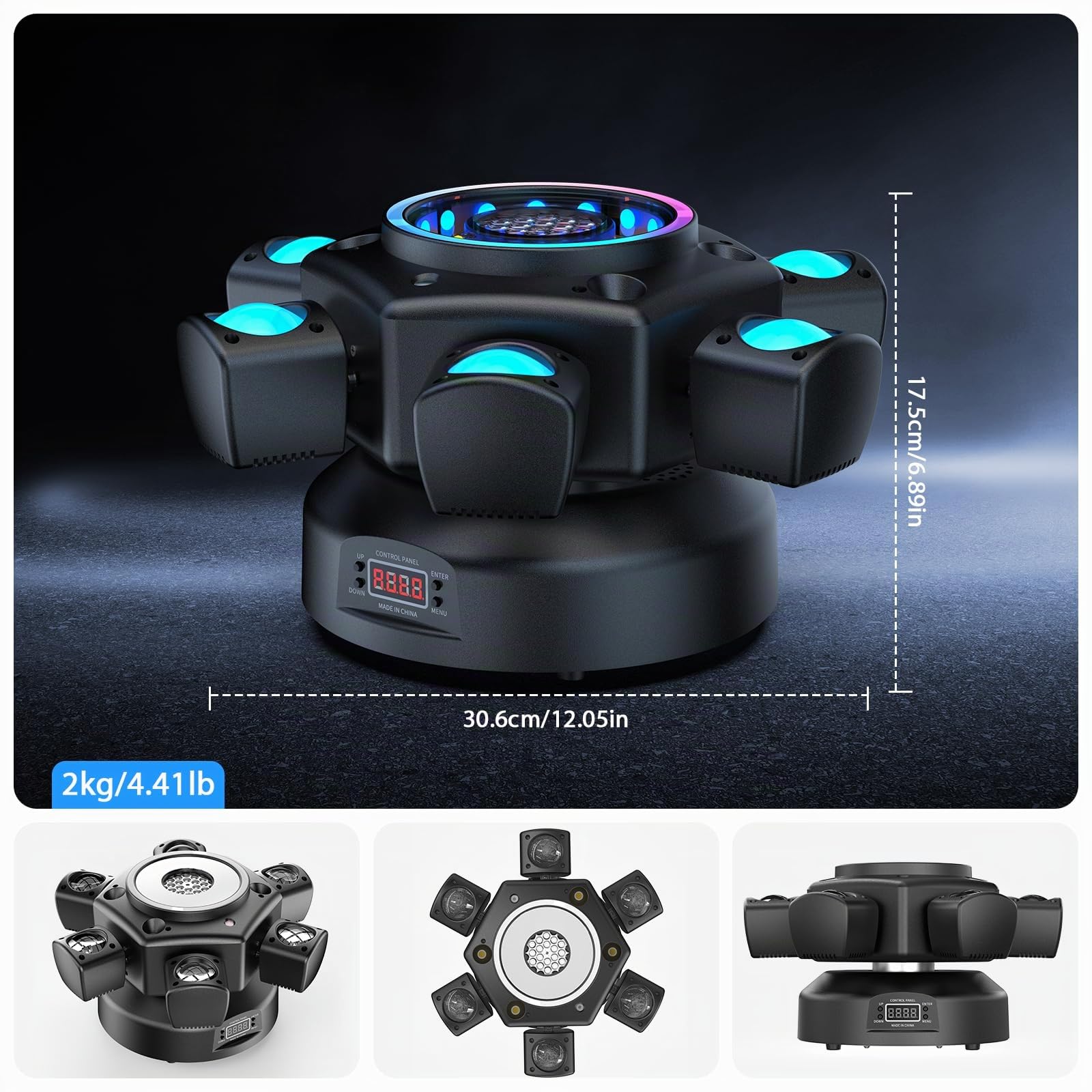 2PCS Lyre LED 150W avec Télécommande RGBW Jeux de Lumière 26CH Gobos Beam Lumière de scène pour DJ soirées Club Bar Fête