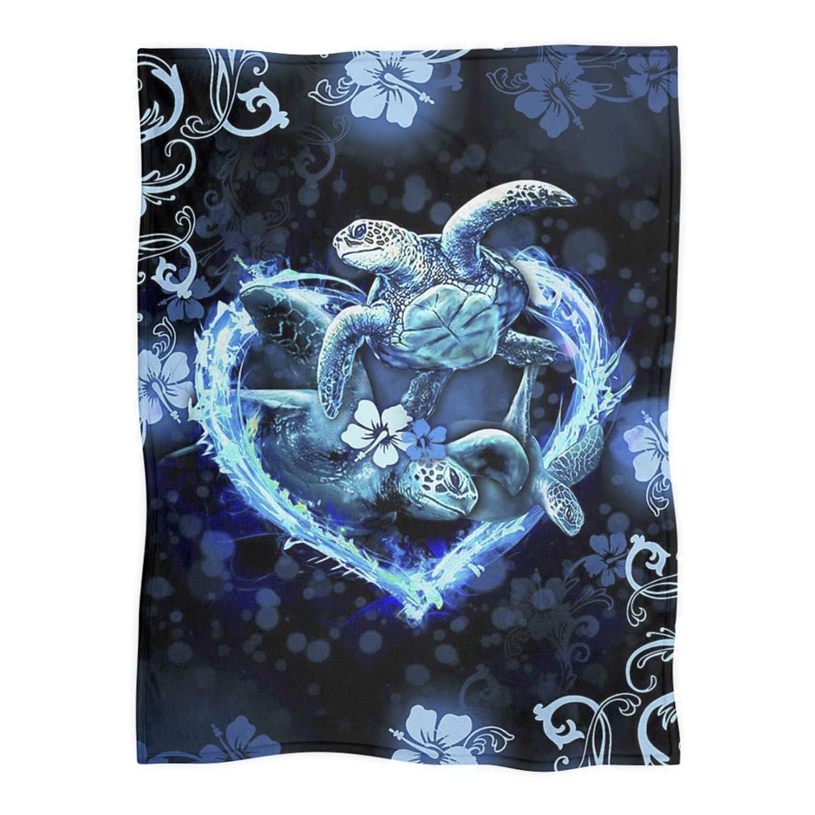 Showudesigns Sea Turtle Blanket for Girls Women Blanket Warm Fleece Blanket Plush Throw Blanket for Couch Sofa Bed Living Room 50X60 inch