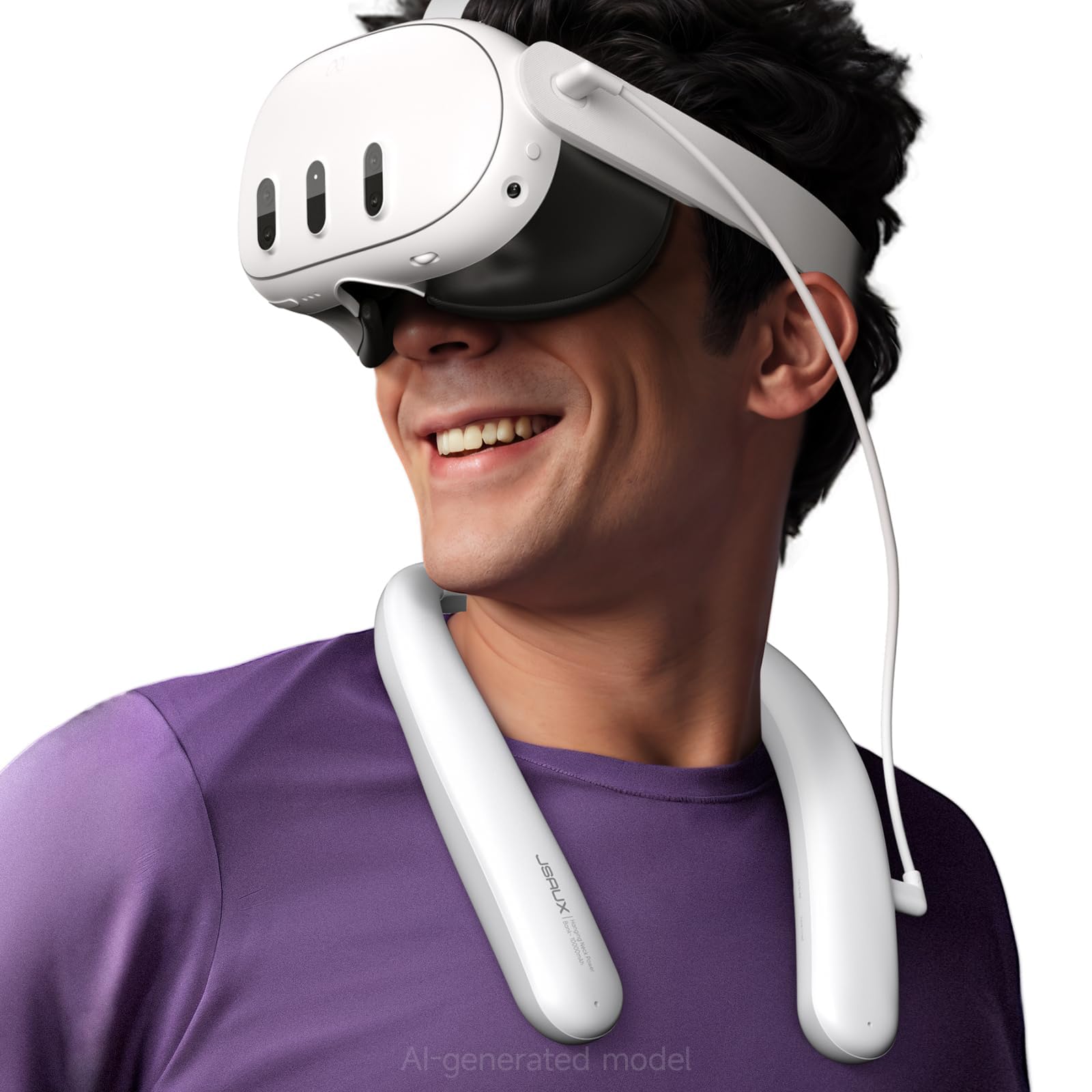 JSAUX Pack de Baterías para Oculus Quest 3 2, 10000mAh PD Cargador Rápido Infrarrojo Función Pack de Baterías, VR Extend Power Accesorios, Compatible con Oculus Quest 2, Meta Quest 3, Meta Quest 3S