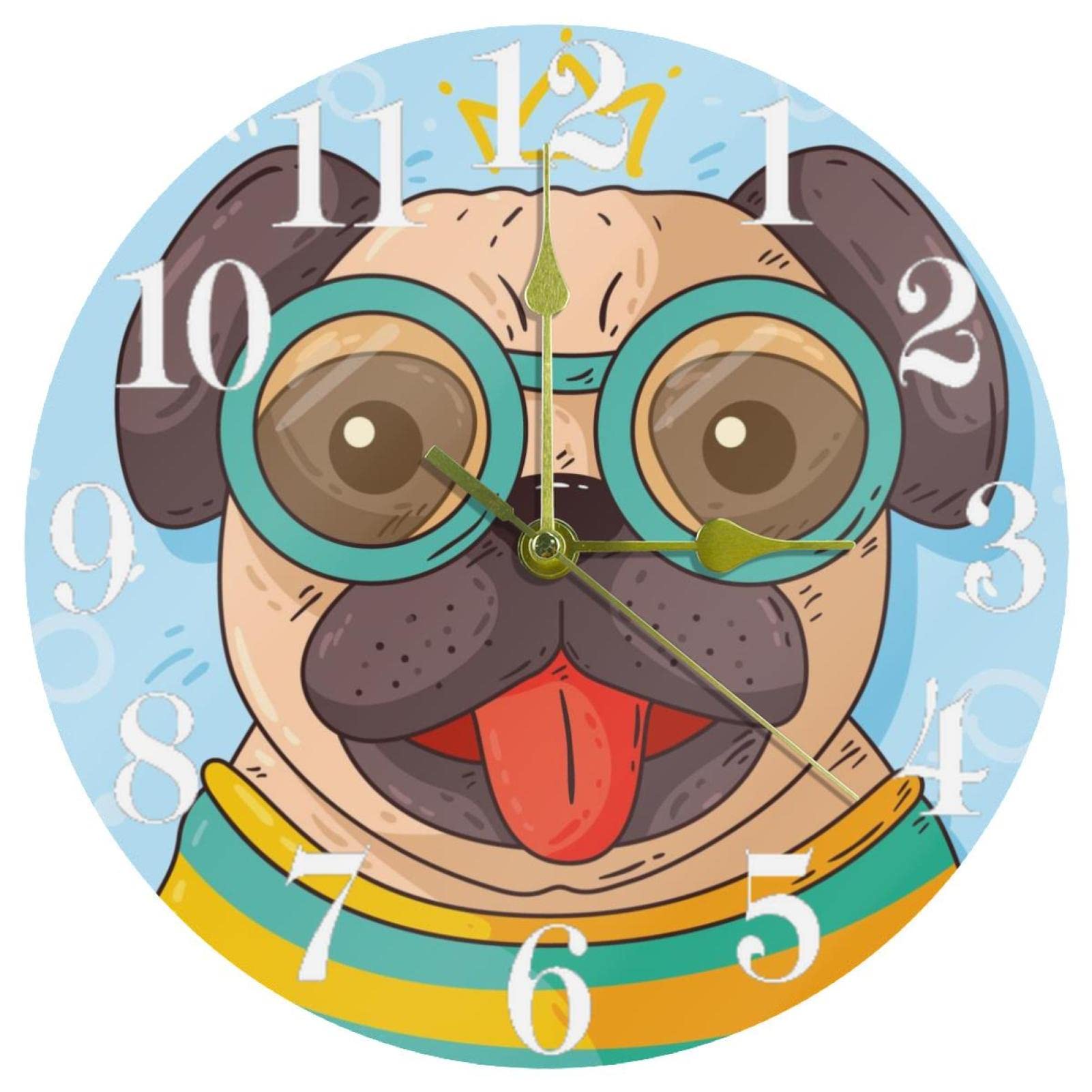 Horloge murale chien silencieuse sans tic-tac 25 cm maison