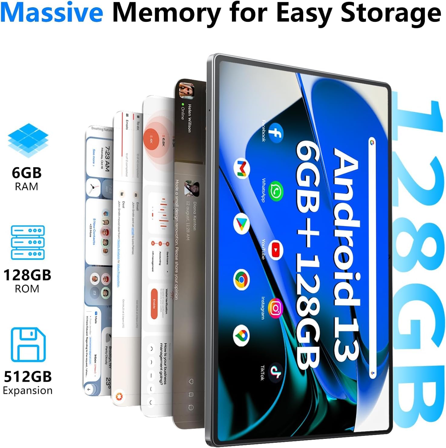Amazon.com : Android Tablet 10.51 Inch with 6GB RAM 128GB ROM