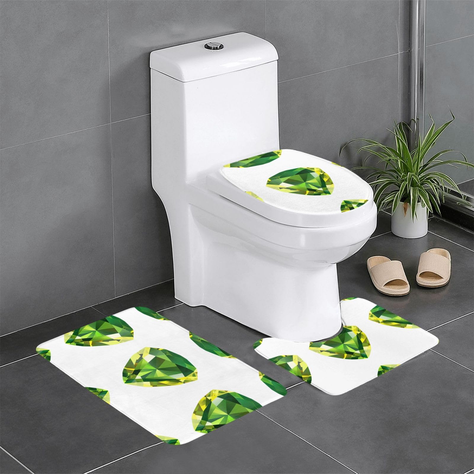 Tapis de salle de bain anti-glisse WHJSSF lot de 3 pour éviter les chutes sur sol humide
