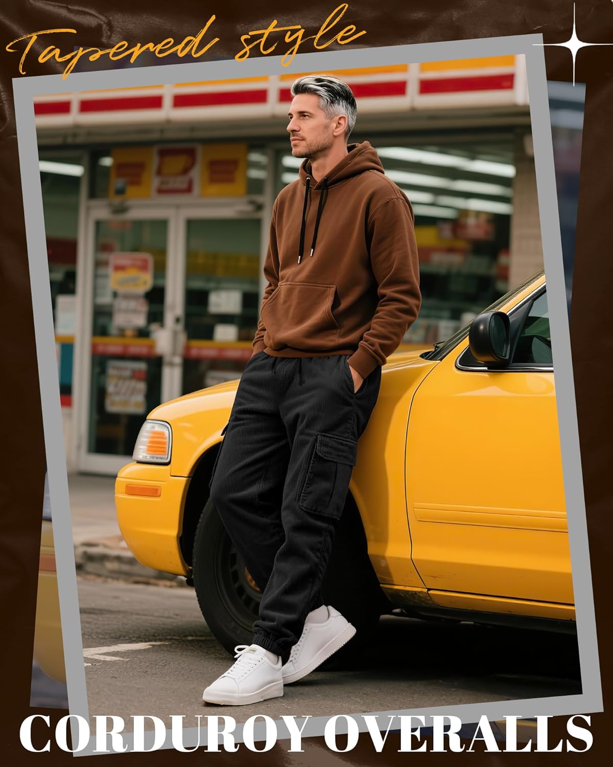 Men's Cargo Pants Corduroy Joggers Casual Baggy Street Y2k Pants Drawstring Tapered Sweatpants with Pockets - Image 3