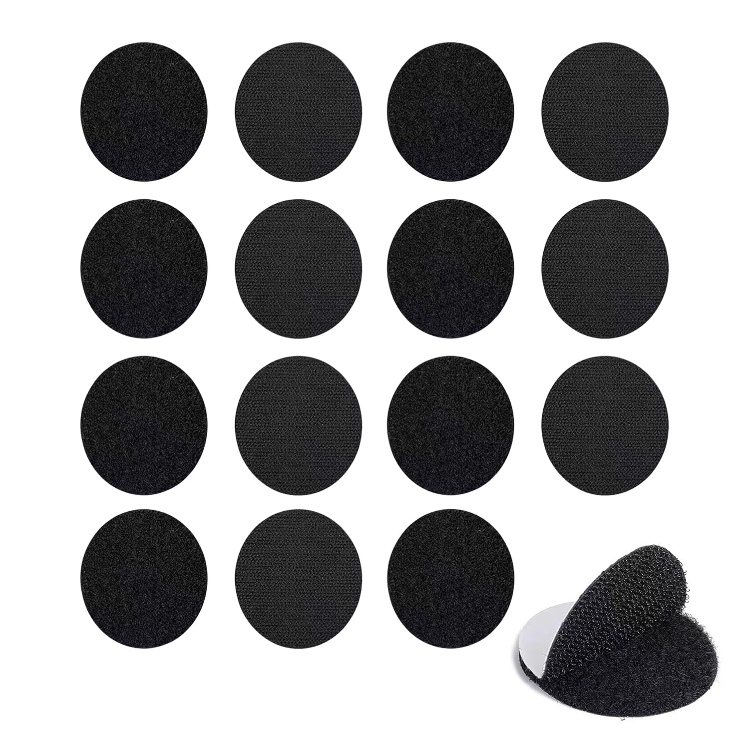 15-Pack Velcro Stickers for Sofa Cover, Carpet Sticker for Floor, Mats Rugs Bed Sheets Pillows Sofa Mattress Couch Blankets, 2-Inch Round Double-Sided Adhesive Secure Fixing Anti-Slip Black-image-29