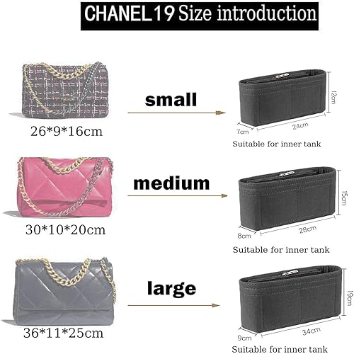 Miniatura 3 de Lckaey Organizador de monedero Inserto para 19 bolso con solapa Organizador de bolsa pequeña con bolsillo lateral con cremallera 1016negro-S