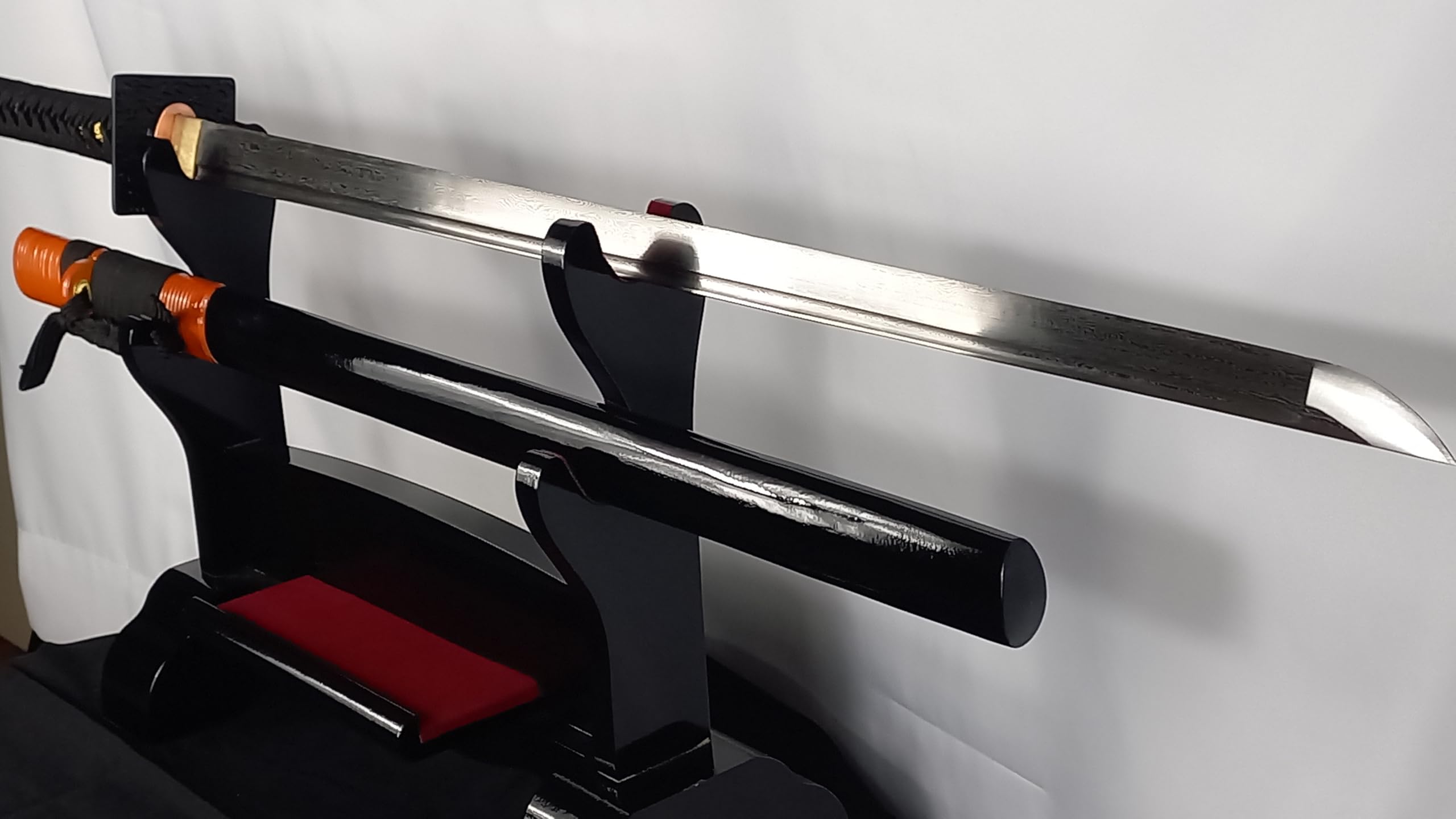 Samurai Ninja Schwerter Katana Schwert - scharf, echt & handgeschmiedet - gefaltetes Katana Schwert ohne Ständer - echtes Japanisches Samurai Sword aus Kohlenstoffstahl - Japan Deko Katanas