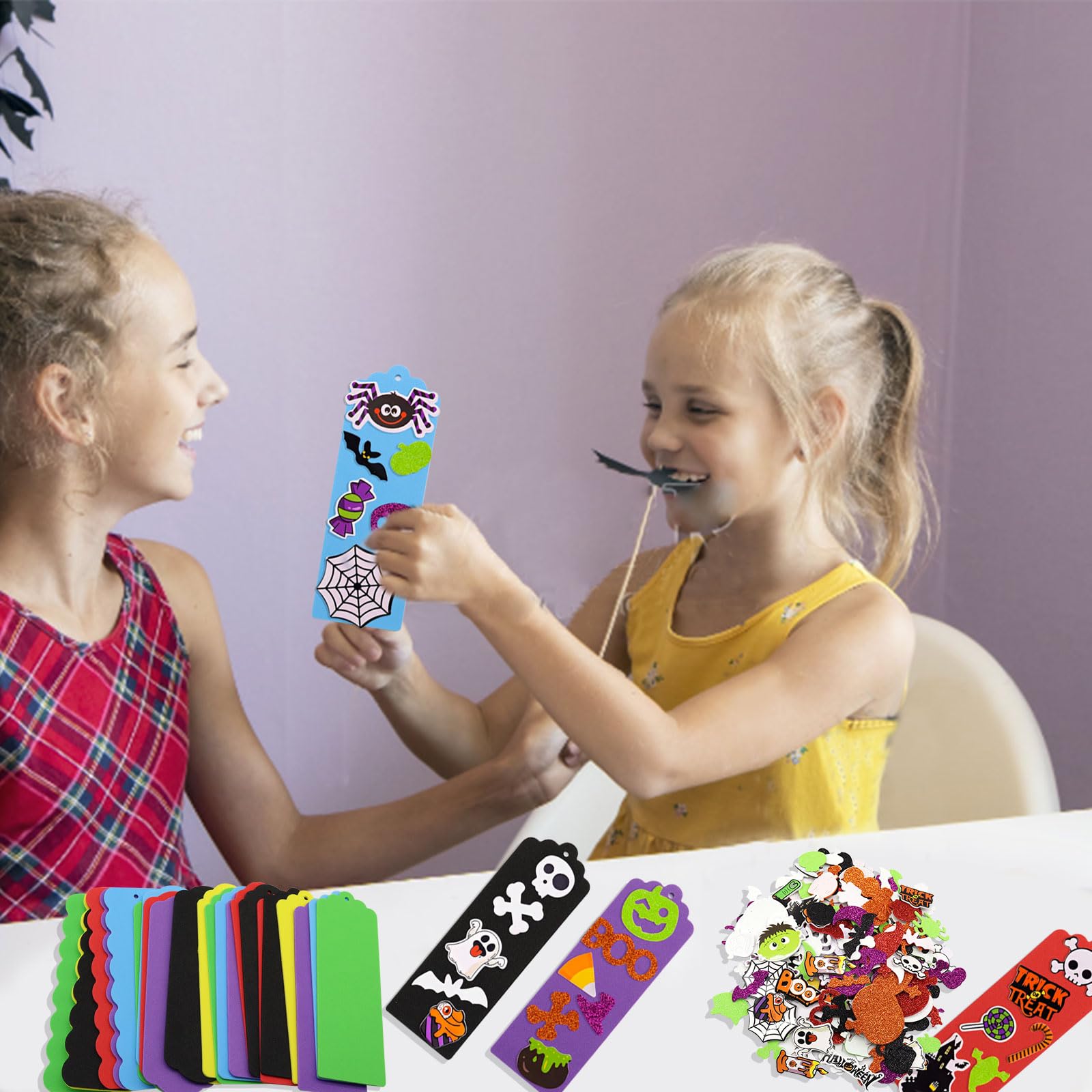 Kit Lavoretti Creativi Halloween, 24 Segnalibri di Pagine, Decorazioni per Bambini