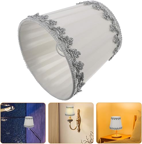 Miniatura 9 de Minkissy Pantalla plisada para lámpara colgante, cubierta de lámpara de tela, protector de bombilla con forros, suministros de lámpara para