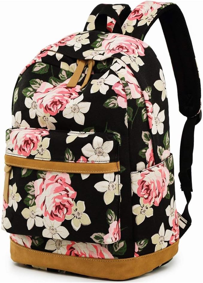 MCWTHCasual Laptop Backpack Canvas Travel Daykpack School Bag Bookbags for Teen Girls and Women