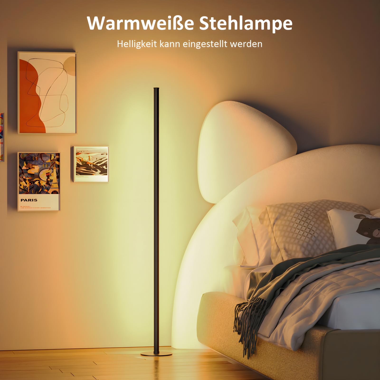 LED Stehlampe Wohnzimmer Dimmbar, 2 Stück Ecklampe mit Fernbedienung und APP, Stehlampe mit 16 Millionen Farben, Musikmodi, DIY-Modus & Timing - Funktion für Wohnzimmer, Schlafzimmer, Spielzimmer
