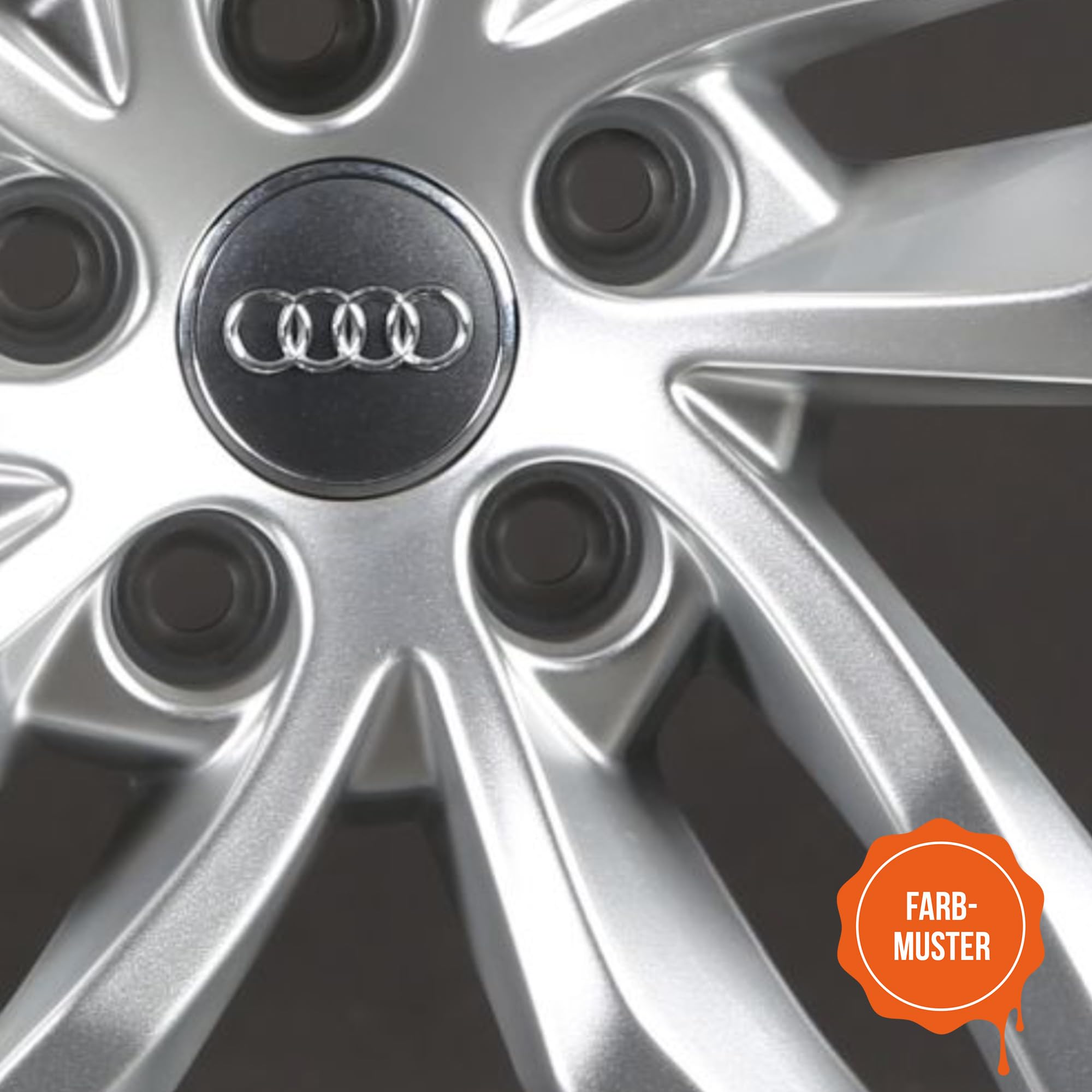 Felgenlack | passend für Farbton AUDI galvanosilber L-LD8 | High Solid | 1K Original OEM Felgenlack | Lackdose 1000 ml | für Reparatur- als auch Komplettlackierung