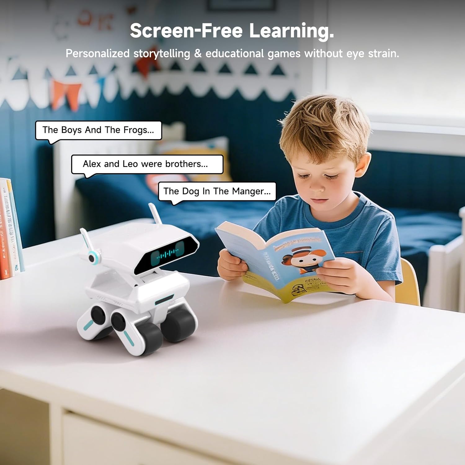 AI Robot Powered by ChatGPT, Interactive STEM Learning Companion with Private Tutor Mode, Screen-Free Educational Toy for Homework, 5MP Vision & Mobile Base, No Subscription Fees Yonbo