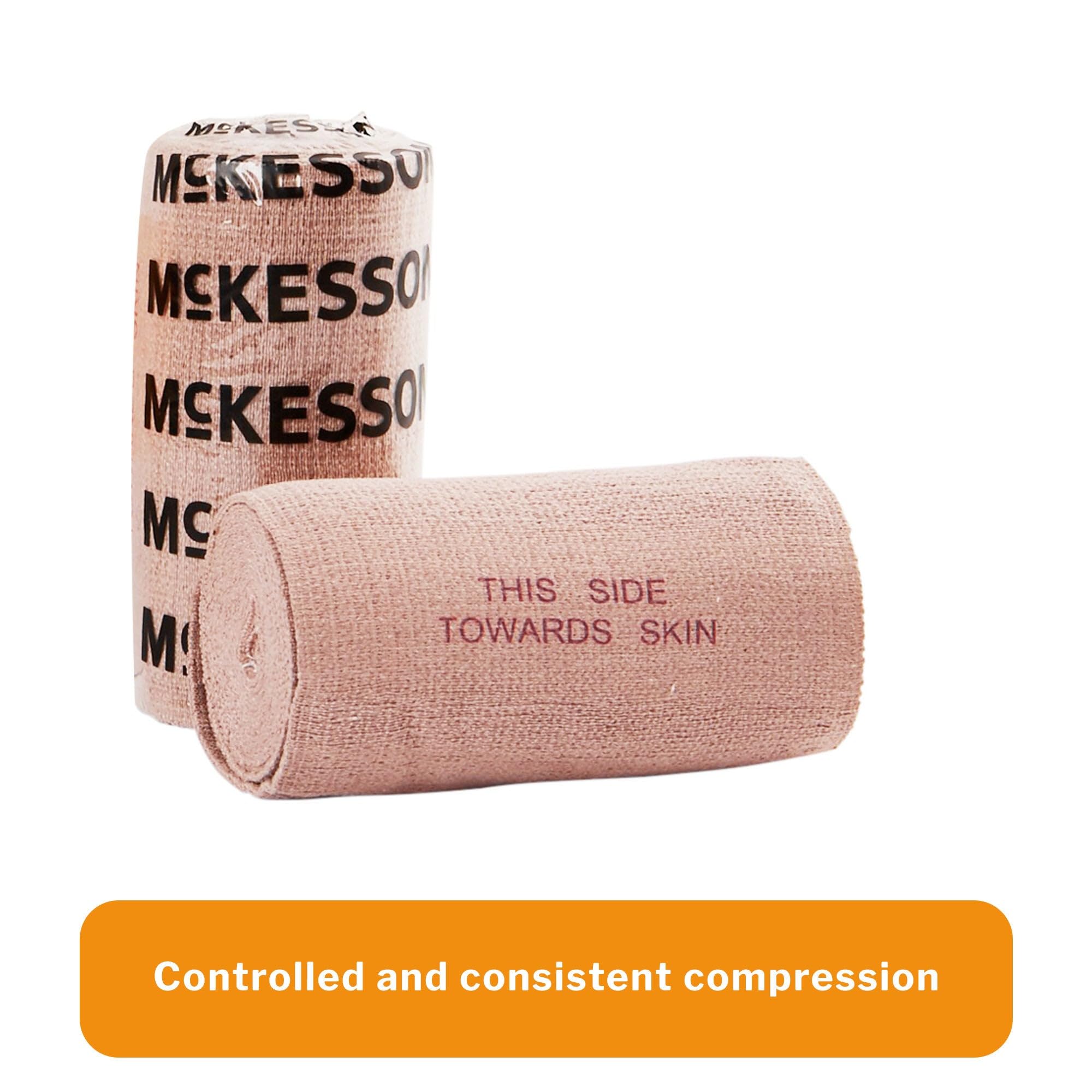 McKesson Elastische Bandage mit Klettverschluss, latexfreie Kompressionsbandage, 15,2 cm x 4,5 m, 10 Stück, 1 Packung