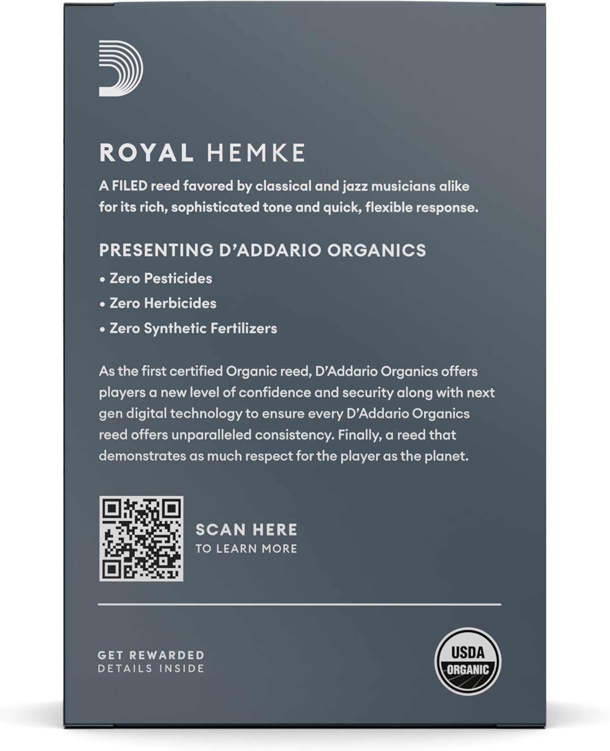 D'Addario Royal | Hemke Organic Alto Saxophone Reeds, Strength 3.0+, 10-pack