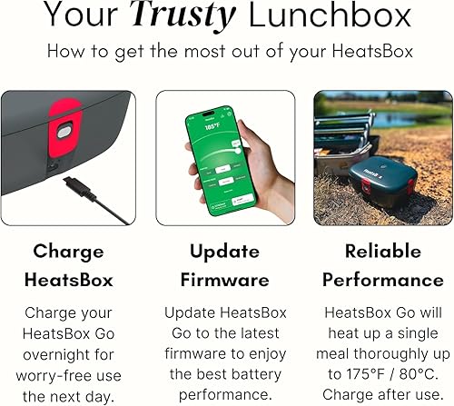 Miniatura 8 de HeatsBox Go - Fiambrera eléctrica inalámbrica de 100 W  Recipiente recargable de autocalentamiento  Control de aplicación  3.9 tazas de calentador