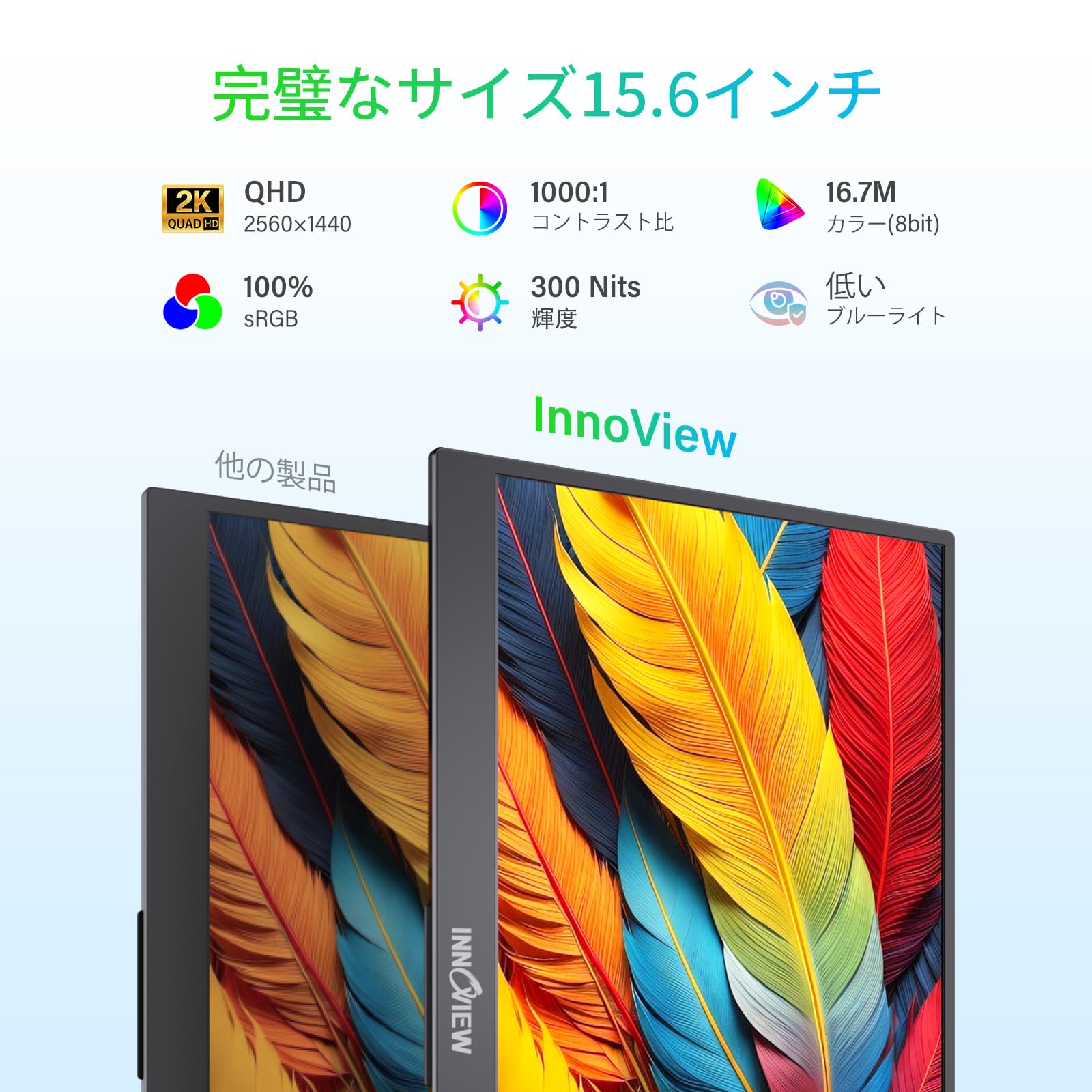 Amazon.co.jp: InnoView モバイルモニター 15.6インチ 2K モバイル