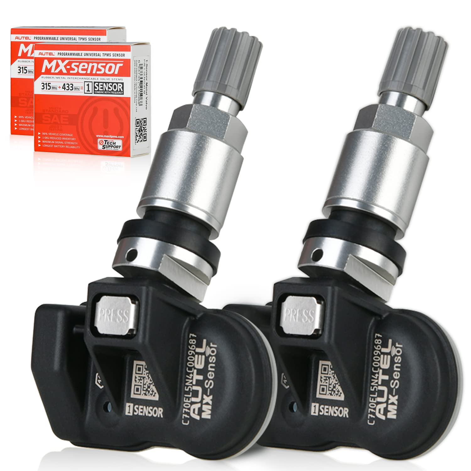 Autel TPMS Sensor MXSensor, 315MHz + 433MHz Dual Frequency Tire